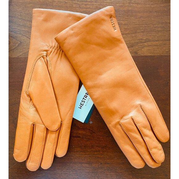 Hestra Womens Leather Hairsheep Gloves Size 7.5 Lined In Soft Wool New With Tags - Picture 1 of 10